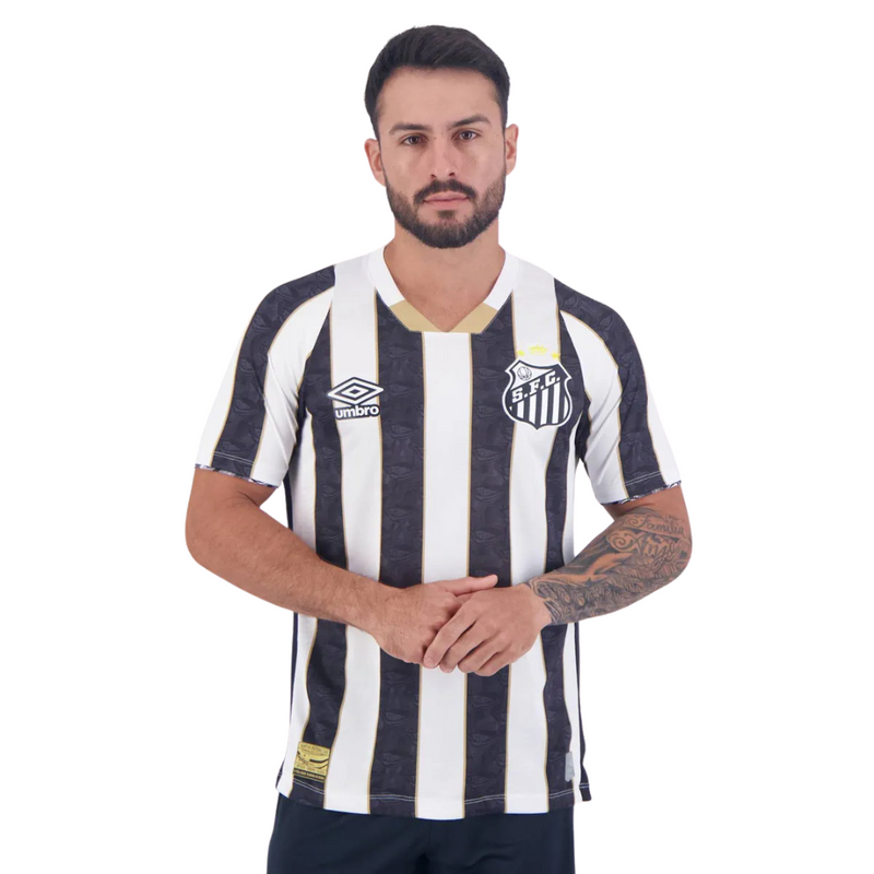 Camisa Santos II 2024/25 Torcedor Masculina - Preto e Branco