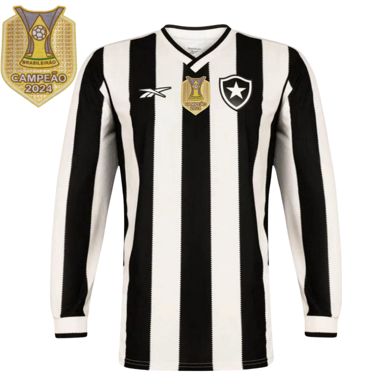 Camisa Botafogo Manga Longa I 2024/25 Masculina - Branco e Preto