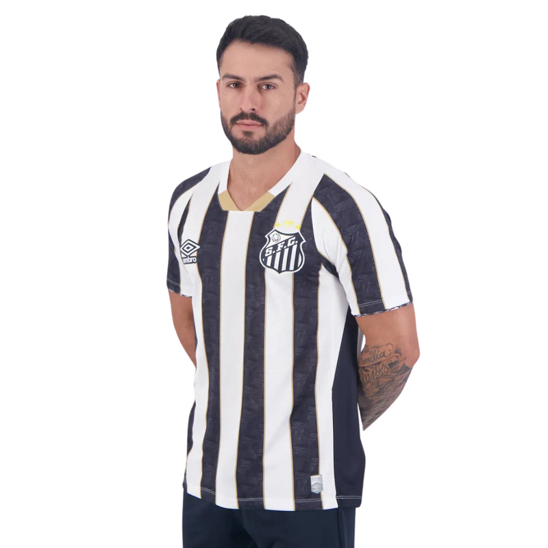 Camisa Santos II 2024/25 Torcedor Masculina - Preto e Branco