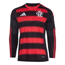 Camisa Flamengo Manga Longa 2025/26 Adidas Masculina - Vermelho e Preto