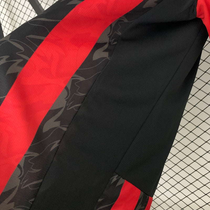 Camisa Milan Home 25/26 - Preta e Vermelha