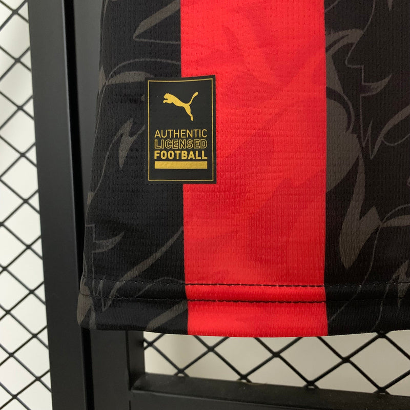 Camisa Milan Home 25/26 - Preta e Vermelha