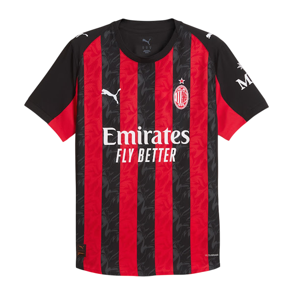 Camisa Milan Home 25/26 - Preta e Vermelha